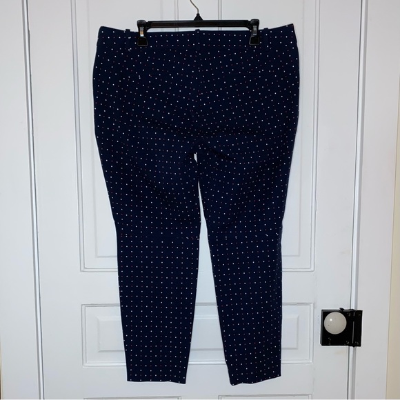 J. Crew Winnie Pant, navy with red and white polka dots EUC - Picture 3 of 13
